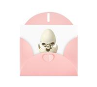 WHJSHOP Carte de vœux rose squelette avec impression coquille d'œuf, parfaite pour la Saint-Valentin, un anniversaire de mariage et des invitations de fête