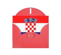 WHJSHOP Carte de vœux rouge à motif drapeau de la République de Croatie 10,2 x 15,2 cm pour Noël, anniversaire d'enfant, Saint-Valentin, anniversaire de mariage et invitations de fête