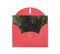 WHJSHOP Carte de vœux rouge avec impression nuages sous l'abîme, parfaite pour la Saint-Valentin, un anniversaire de mariage et des invitations de fête