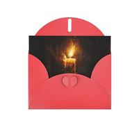 WHJSHOP Carte de vœux rouge brûlant des bougies, parfaite pour la Saint-Valentin, un anniversaire de mariage et des invitations de fête
