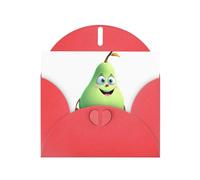 WHJSHOP Carte de vœux rouge drôle grande poire imprimée parfaite pour la Saint-Valentin, anniversaire de mariage et invitations de fête