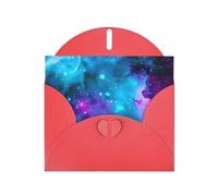 WHJSHOP Carte de vœux rouge motif ciel étoilé violet 10,2 x 15,2 cm pour Noël, anniversaire d'enfant, Saint-Valentin, anniversaire de mariage et invitations de fête