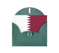 WHJSHOP Carte de vœux vert foncé à motif drapeau du Qatar 10,2 x 15,2 cm pour Noël, anniversaire d'enfant, Saint-Valentin, anniversaire de mariage et invitations de fête