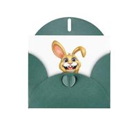WHJSHOP Carte de vœux vert foncé avec crocs de lapin dorés, parfaite pour la Saint-Valentin, un anniversaire de mariage et des invitations de fête