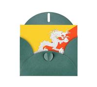 WHJSHOP Carte de vœux vert foncé avec drapeau du Royaume du Bhoutan, parfaite pour la Saint-Valentin, un anniversaire de mariage et des invitations de fête