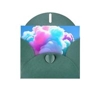 WHJSHOP Carte de vœux vert foncé avec impression de barbe à papa, parfaite pour la Saint-Valentin, un anniversaire de mariage et des invitations de fête