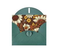 WHJSHOP Carte de vœux vert foncé avec impression de feuilles mortes, parfaite pour la Saint-Valentin, un anniversaire de mariage et des invitations de fête