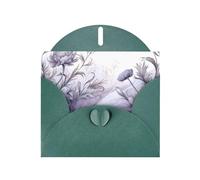 WHJSHOP Carte de vœux vert foncé avec impression de fleurs de chrysanthèmes, parfaite pour la Saint-Valentin, un anniversaire de mariage et des invitations de fête