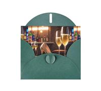 WHJSHOP Carte de vœux vert foncé avec impression de talons hauts champagne, parfaite pour la Saint-Valentin, un anniversaire de mariage et des invitations de fête
