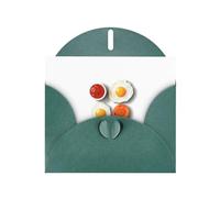 WHJSHOP Carte de vœux vert foncé avec impression d'œufs au plat avec sauce tomate, parfaite pour la Saint-Valentin, un anniversaire de mariage et des invitations de fête