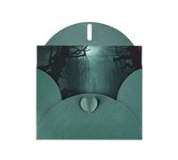 WHJSHOP Carte de vœux vert foncé avec impression forêt foncée, parfaite pour la Saint-Valentin, un anniversaire de mariage et des invitations de fête