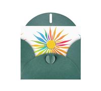 WHJSHOP Carte de vœux vert foncé avec magnifique impression soleil, parfaite pour la Saint-Valentin, un anniversaire de mariage et des invitations de fête