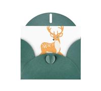 WHJSHOP Carte de vœux vert foncé avec marques de couleur de cerf frère et sœur. Parfaite pour la Saint-Valentin, un anniversaire de mariage et des invitations de fête