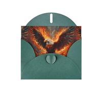 WHJSHOP Carte de vœux vert foncé avec motif aigle brûlant, parfaite pour la Saint-Valentin, un anniversaire de mariage et des invitations de fête