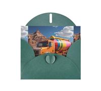 WHJSHOP Carte de vœux vert foncé avec motif camion mélangeur, parfaite pour la Saint-Valentin, un anniversaire de mariage et des invitations de fête