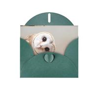 WHJSHOP Carte de vœux vert foncé avec motif de chouette amusante de 10,2 x 15,2 cm pour Noël, anniversaire d'enfant, Saint-Valentin, anniversaire de mariage et invitations de fête