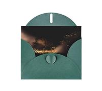 WHJSHOP Carte de vœux vert foncé avec motif sable noir doré 10,2 x 15,2 cm pour Noël, anniversaire d'enfant, Saint-Valentin, anniversaire de mariage et invitations de fête