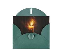 WHJSHOP Carte de vœux vert foncé brûlant des bougies, parfaite pour la Saint-Valentin, un anniversaire de mariage et des invitations de fête