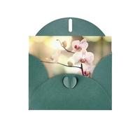 WHJSHOP Carte de vœux vert foncé Une orchidée. Impression parfaite pour la Saint-Valentin, un anniversaire de mariage et des invitations de fête