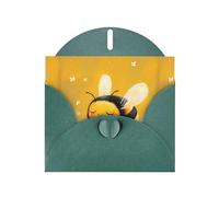 WHJSHOP Carte de vœux verte foncée avec impression « Chubby Little Bee » - Parfaite pour la Saint-Valentin, un anniversaire de mariage et des invitations de fête