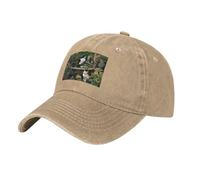 WHJSHOP Casquette de baseball classique en denim délavé noir avec motif chat par Flower Tank Printing chapeau réglable en coton pour homme et femme, naturel, Taille unique