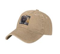 WHJSHOP Casquette de baseball noire classique en denim délavé avec impression bison d'Amérique du Nord, chapeau réglable en coton pour homme et femme, naturel, Taille unique