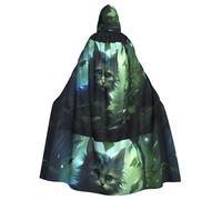 WHJSHOP Cat In The Vine Picture Halloween Cape à capuche pour homme et femme