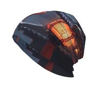 WHJSHOP Cat On Window Edge Picture Chapeau tricoté tendance pour adulte - Doux, confortable et respirant pour homme et femme - Noir