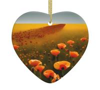 WHJSHOP Champ de coquelicots routes de briques jaunes imprimé Noël céramique amour pendentif décoration intérieure festival cadeau