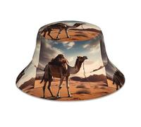 WHJSHOP Chapeau bob réfléchissant Camels in The Desert pour homme et femme, pour voyage, camping et activités de plein air