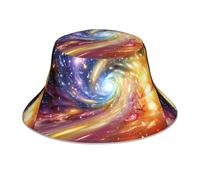 WHJSHOP Chapeau bob réfléchissant imprimé vortex coloré pour hommes et femmes décontracté extérieur noir
