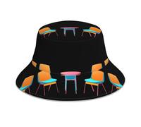 WHJSHOP Chapeau cloche réfléchissant à trois motifs colorés pour homme et femme, pour voyage, camping, noir