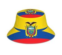 WHJSHOP Chapeau cloche réfléchissant avec motif drapeau de l'Équateur respirant pour homme et femme pour voyage, camping, noir