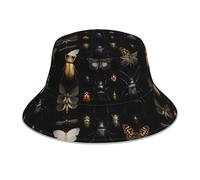 WHJSHOP Chapeau cloche réfléchissant respirant pour homme et femme, pour voyage, camping, noir