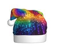 WHJSHOP Chapeau de Noël coloré imprimé arc-en-ciel pour adulte, ce qui en fait un cadeau amusant et durable pour homme et femme