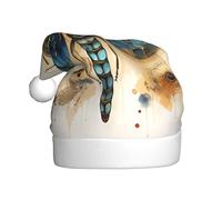 WHJSHOP Chapeau de Noël doré délicat libellule sur fond jaune imprimé pour adulte, doux, léger et moelleux pour homme et femme