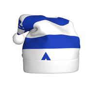 WHJSHOP Chapeau de Noël en peluche pour adulte avec imprimé drapeau israélien doux au toucher pour les fêtes de vacances et les danses, convient aux hommes et aux femmes