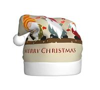 WHJSHOP Chapeau de Noël en peluche pour adulte avec imprimé Merry Christmas avec toucher doux pour les fêtes de vacances et les danses, adapté pour les hommes et les femmes