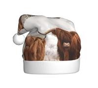 WHJSHOP Chapeau de Noël en peluche pour adulte avec imprimé vache des Highlands écossais avec toucher doux pour les fêtes de vacances et les danses, convient aux hommes et aux femmes