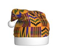 WHJSHOP Chapeau de Noël en peluche pour adulte - Texture ethnique tribale africaine - Doux au toucher - Pour les fêtes de vacances et les danses - Convient aux hommes et aux femmes
