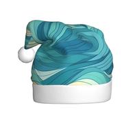 WHJSHOP Chapeau de Noël imprimé aube et vagues de l'océan pour adulte, ce qui en fait un cadeau amusant et durable pour homme et femme