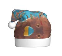 WHJSHOP Chapeau de Noël imprimé bateau de croisière pour adulte, ce qui en fait un cadeau amusant et durable pour homme et femme