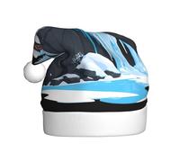 WHJSHOP Chapeau de Noël imprimé cascade de glace en hiver pour adulte pour homme et femme vêtements bandeau pour les occasions festives
