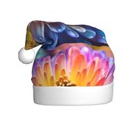 WHJSHOP Chapeau de Noël imprimé chrysanthème arc-en-ciel pour adulte, ce qui en fait un cadeau amusant et durable pour homme et femme