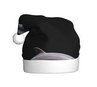 WHJSHOP Chapeau de Noël imprimé dauphin sautant sur les haies pour adulte, ce qui en fait un cadeau amusant et durable pour homme et femme