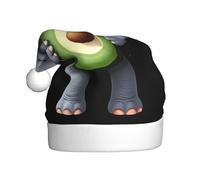 WHJSHOP Chapeau de Noël imprimé éléphant qui aime les avocats pour adultes pour hommes et femmes vêtements bandeau pour les occasions festives