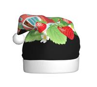 WHJSHOP Chapeau de Noël imprimé fleurs fraises sur le chalet pour adulte pour hommes et femmes vêtements bandeau pour les occasions festives