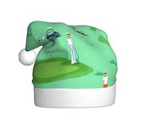 WHJSHOP Chapeau de Noël imprimé golf on the lawn pour adulte, doux, léger et moelleux pour homme et femme