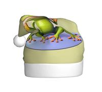 WHJSHOP Chapeau de Noël imprimé grenouille faisant du yoga pour adulte, ce qui en fait un cadeau amusant et durable pour homme et femme