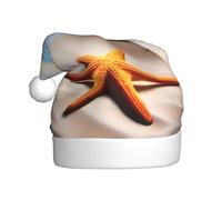 WHJSHOP Chapeau de Noël imprimé plage étoiles de mer terres pour adulte doux, léger et moelleux pour homme et femme
